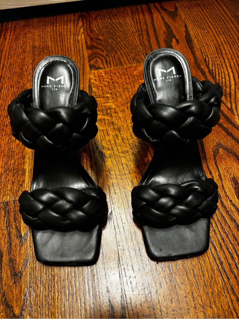 Marc Fisher Double Braided Black Sandal